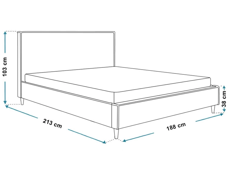 Polsterbett mit Lattenrost 180x200 Grenada Dunkelblau