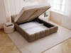 Polsterbett mit Bettkasten und Lattenrost 120x200 Cloud Low Bouclé-Stoff Braun