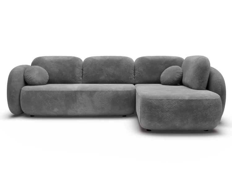 Ecksofa mit Schlaffunktion und Bettkasten Rechts Carino Grau