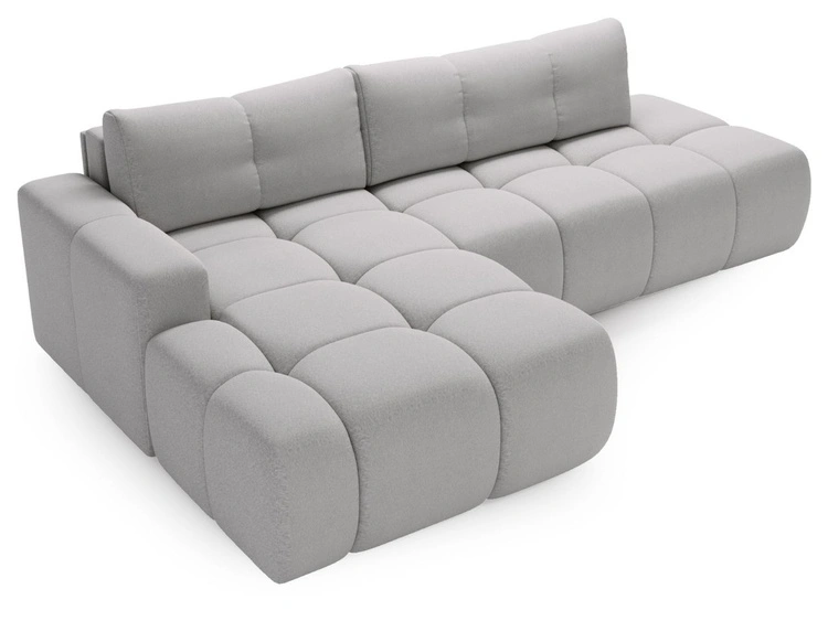 Ecksofa L-Form Links mit Schlaffunktion und Bettkasten Montero Grau