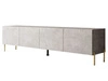 TV-Lowboard mit Türen auf Goldenen Metallbeinen 200 cm Nodoo Beton