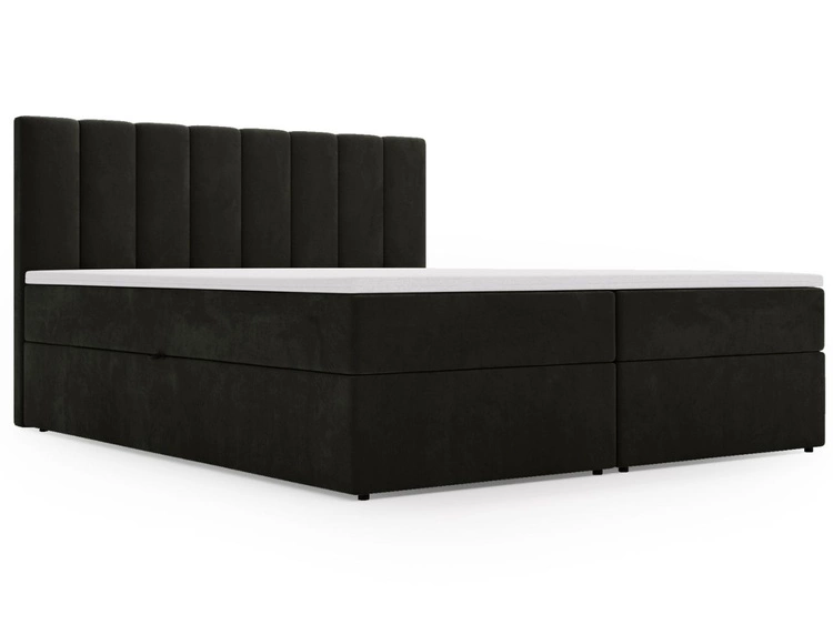 Boxspringbett mit Bettkasten 200x200 Mocca Dunkelgrau