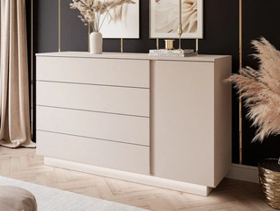 Kommode mit Türe, Schubladen und LED-Beleuchtung Nuveo Kaschmir