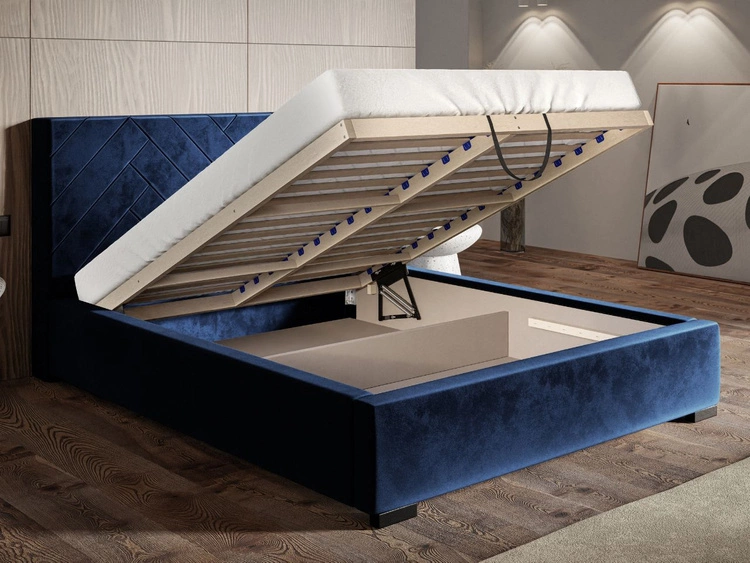 Polsterbett mit Bettkasten und Lattenrost 180x200 Toreto Hellgrün