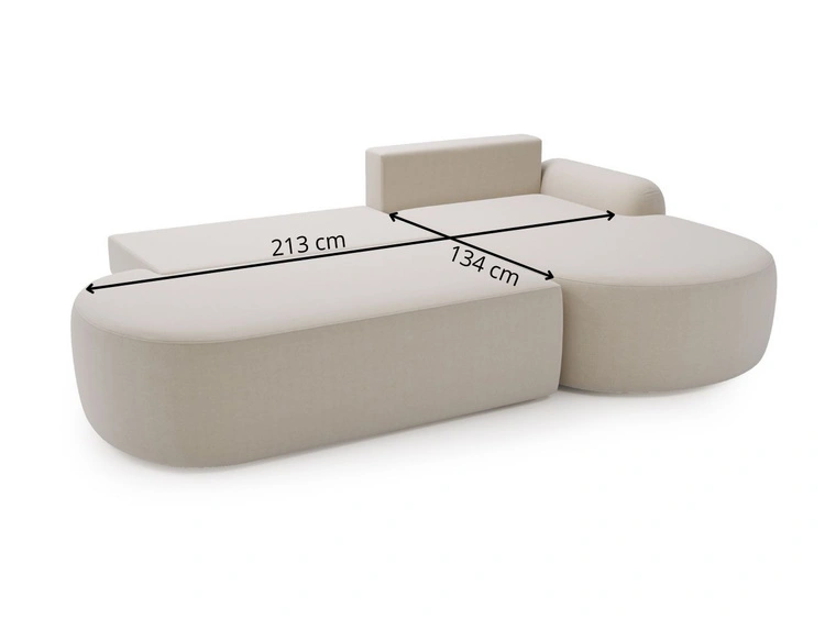 Ecksofa L-Form Rechts mit Schlaffunktion und Bettkasten Aurio O Grau