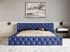 Polsterbett mit Bettkasten und Lattenrost 160x200 Palini Dunkelblau