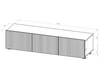 TV-Lowboard mit Türen 300 cm Kioto Cashmere
