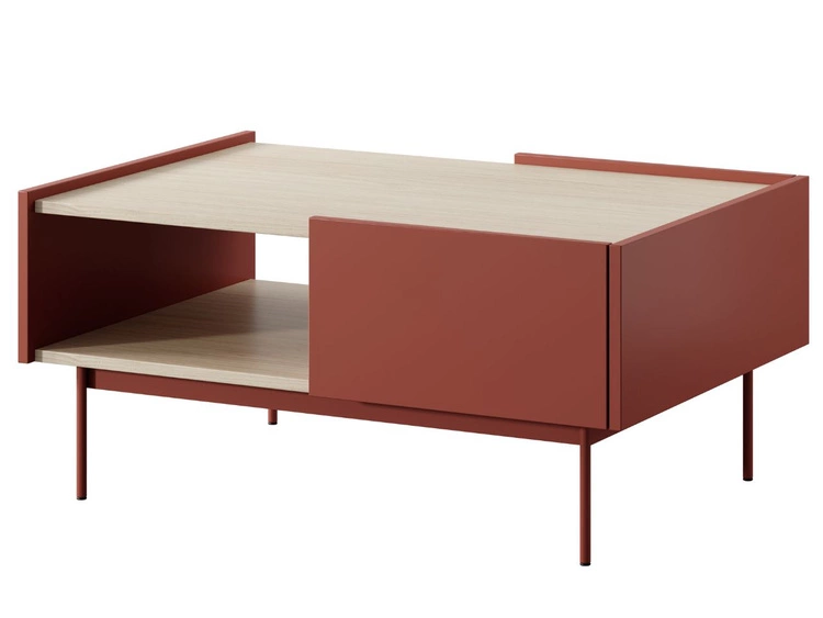 Couchtisch mit Stauraum Drevo Rot