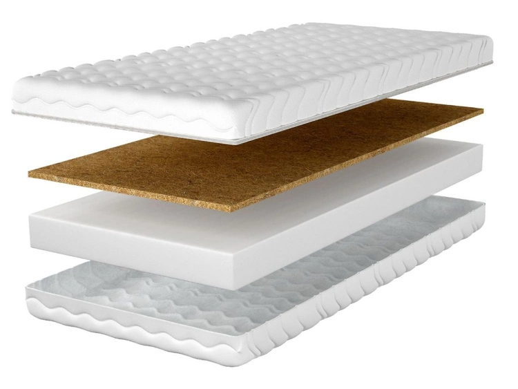 Schaumstoffmatratze mit Kokosmatte und abnehmbarem Bezug Tomi 10 70x200