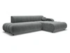 Ecksofa L-Form mit Schlaffunktion und Bettkasten Lisso Rechts Grau
