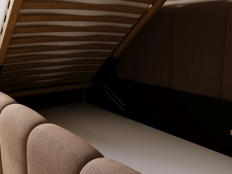 Jugendbett Einzelbett mit Bettkasten und Lattenrost 90x200 Cloud One Braun