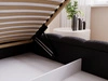 Polsterbett mit Bettkasten und Lattenrost 140x200 Cloud Low Bouclé-Stoff Schwarz