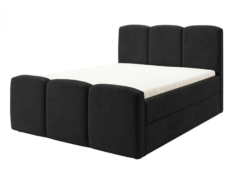 Boxspringbett mit Bettkasten 180x200 Campi Schwarz