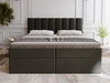 Boxspringbett mit Bettkasten 200x200 Mocca Dunkelgrau