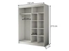 Schiebetürenschrank 150 cm mit LED-Beleuchtung Diano Weiß