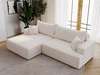 Ecksofa L-Form Links mit Schlaffunktion und Bettkasten California Creme