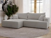 Ecksofa L-Form Links mit Schlaffunktion und Bettkasten California Hellgrau