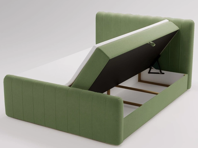 Boxspringbett mit Bettkasten 160x200 Osteno Grün