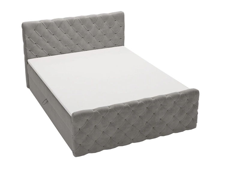 Boxspringbett mit Bettkasten 140x200 Lunaris Grau