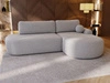 Ecksofa L-Form Rechts mit Schlaffunktion und Bettkasten Aurio O Grau