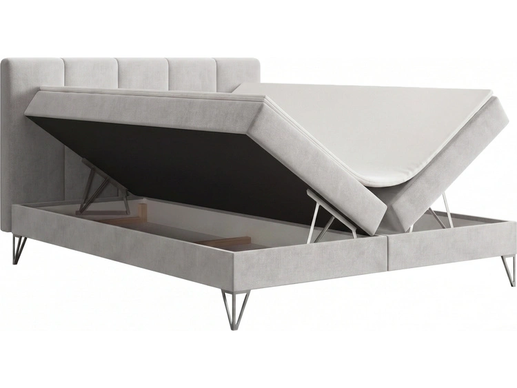 Boxspringbett mit Bettkasten 120x200 Vendi grau