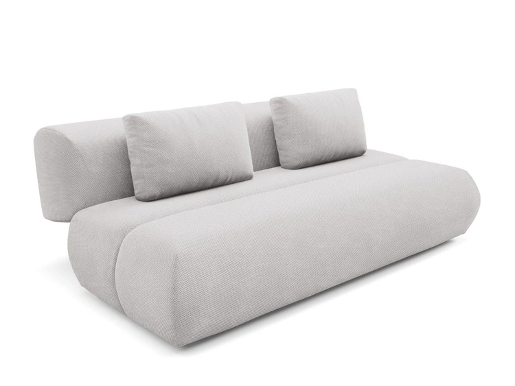 Schlafsofa mit verstellbarer Rückenlehne, Schlaffunktion und Bettkasten Figo Grau