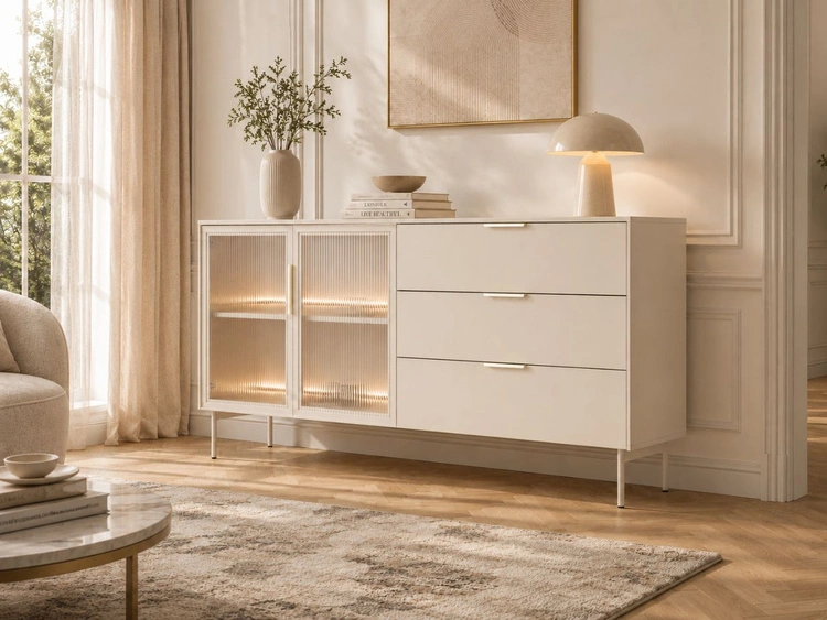 Kommode mit Türen und Schubladen Lumina Kaschmir