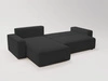 Ecksofa L-Form Links mit Schlaffunktion und Bettkasten Tazones Schwarz