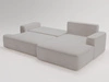Ecksofa L-Form Rechts mit Schlaffunktion und Bettkasten California Hellgrau