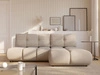Ecksofa mit Schlaffunktion und Bettkasten Rechts Milet Beige