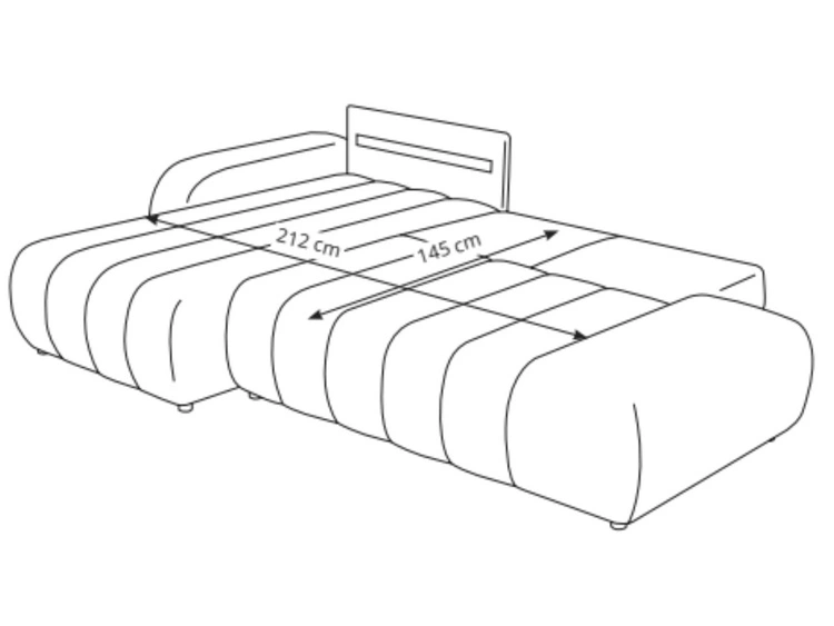 Ecksofa mit Schlaffunktion und Bettkasten Rechts Adoro Creme