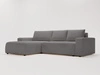 Ecksofa L-Form Links mit Schlaffunktion und Bettkasten Tazones Dunkelgrau