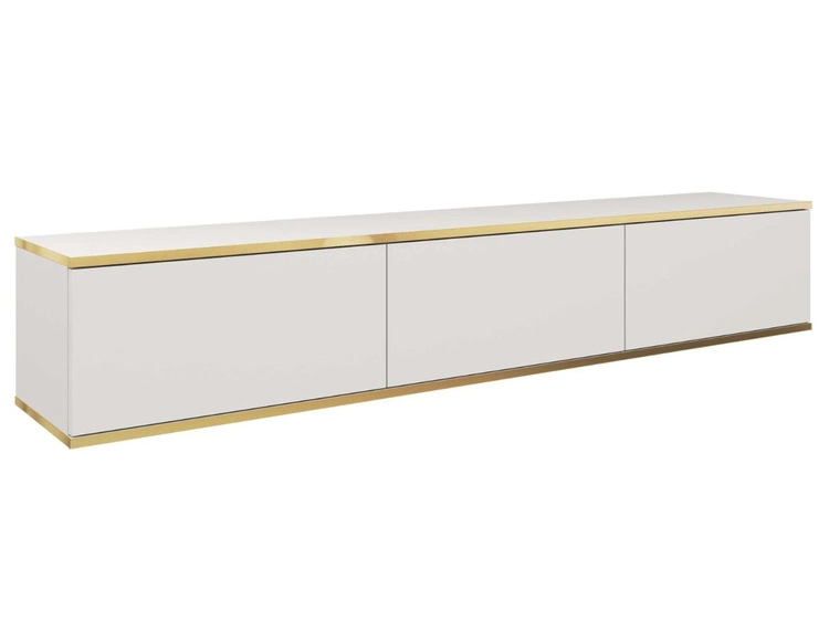 TV-Lowboard Hänge mit Türen 175 cm Diolo Weiß mit glatter Front