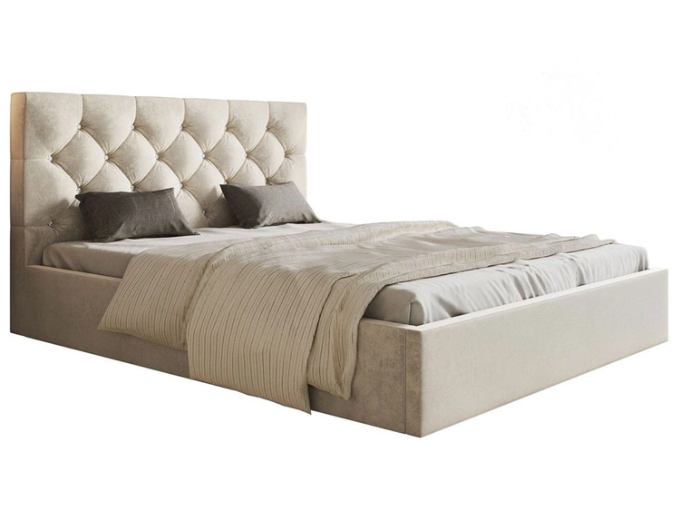 Polsterbett mit Bettkasten und Lattenrost 160x200 Selva Beige
