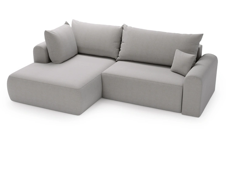 Ecksofa L-Form mit Schlaffunktion und Bettkasten Savana Bis Grau