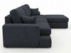 Ecksofa L-Form fürs Wohnzimmer Nesto Rechts Schwarz
