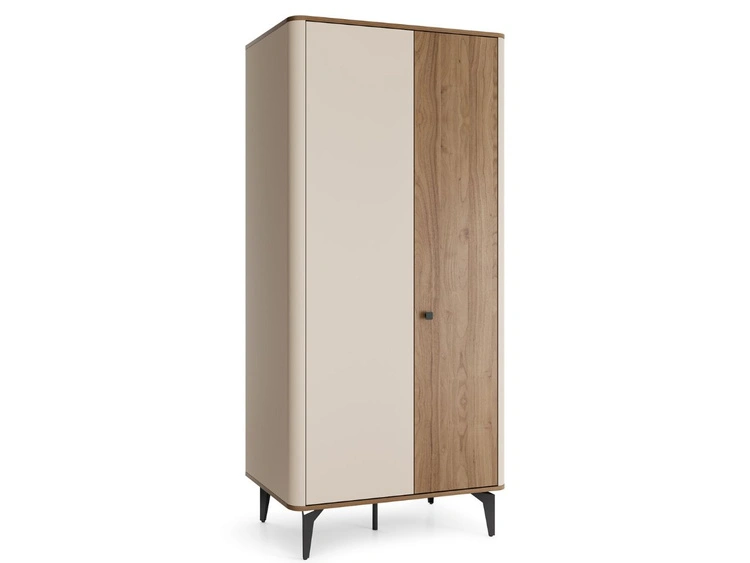 Kleiderschrank mit Flügeltüren Arelis Kaschmir, Royal Nussbaum