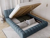 Polsterbett mit Bettkasten und Lattenrost 140x200 Italia Blau