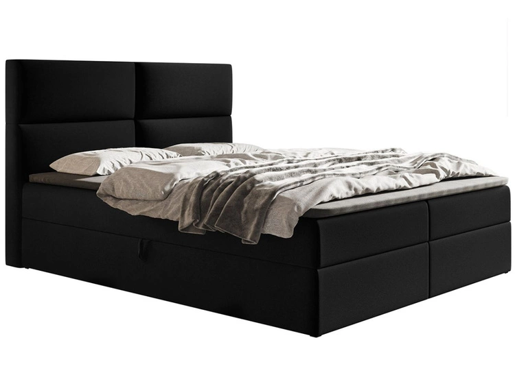 Boxspringbett mit Bettkasten 180x200 Hera Schwarz