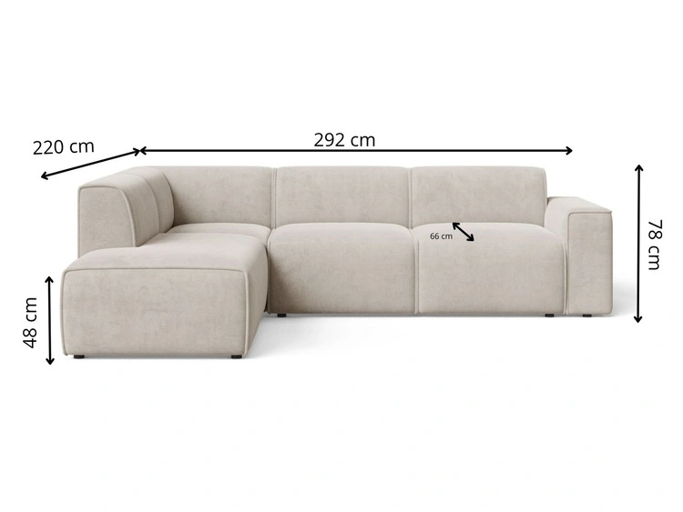 Ecksofa L-Form Rechts Eluno Beige