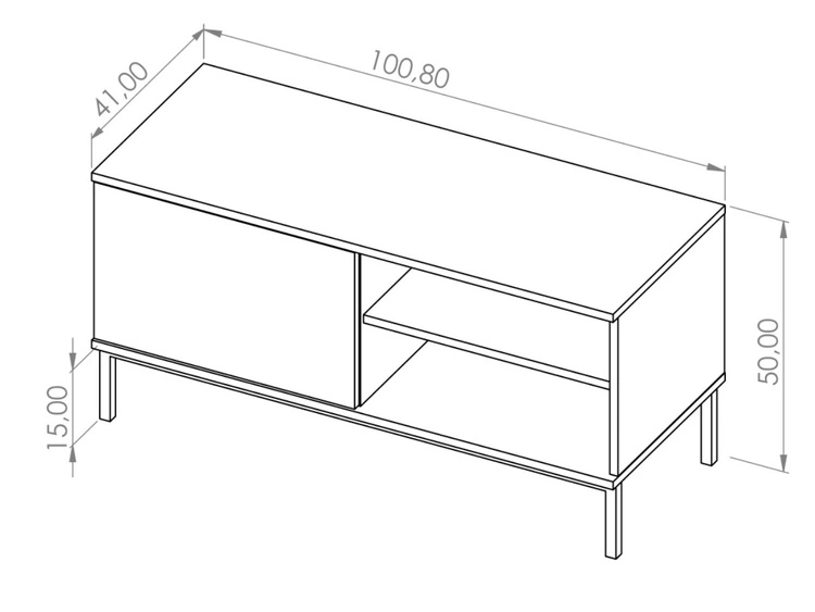 TV-Lowboard mit Türen 100 cm Soroko Hickory