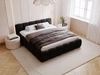 Polsterbett ohne Bettkasten mit Lattenrost 180x200 Cloud Low aus Samtstoff Schwarz