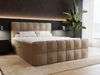 Boxspringbett mit Bettkasten 160x200 Bouclé-Stoff Alicante Braun
