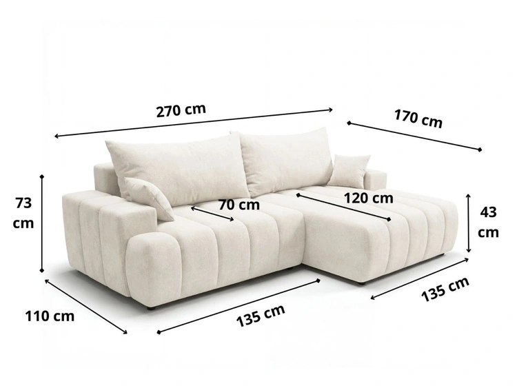 Ecksofa L-Form Links mit Schlaffunktion und Bettkasten Caleo Schwarz