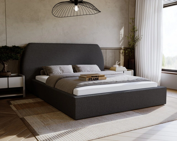 Polsterbett mit Lattenrost 120x200 Blossom - Schwarz