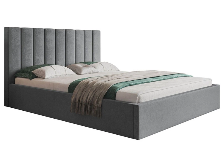 Polsterbett mit Bettkasten und Lattenrost 180x200 Sesto Grau