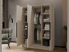 Kleiderschrank mit Spiegel 150 cm Lucca Kaschmir mit schwarzen Griffen