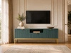 TV-Lowboard mit Schublade und Türen Amber Grün, Gold Frame