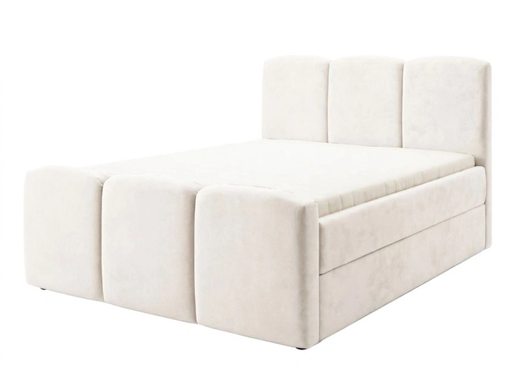 Boxspringbett mit Bettkasten 120x200 Campi Creme
