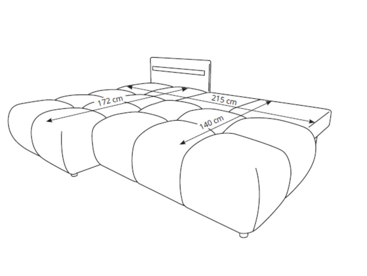 Ecksofa mit Schlaffunktion und Bettkasten Rechts Milet Grün